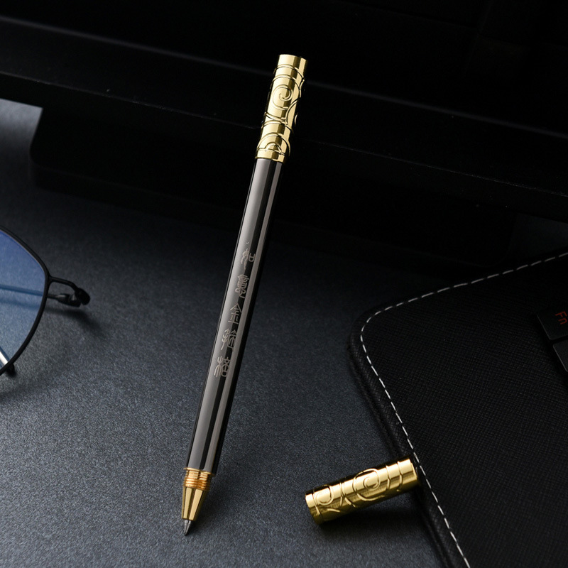 Bestseller Wholesale Creative Gift Sun Wukong Ruyi Golden Cudgel Metal Gel Signature Retro Rotating Brass Pen ddmySat