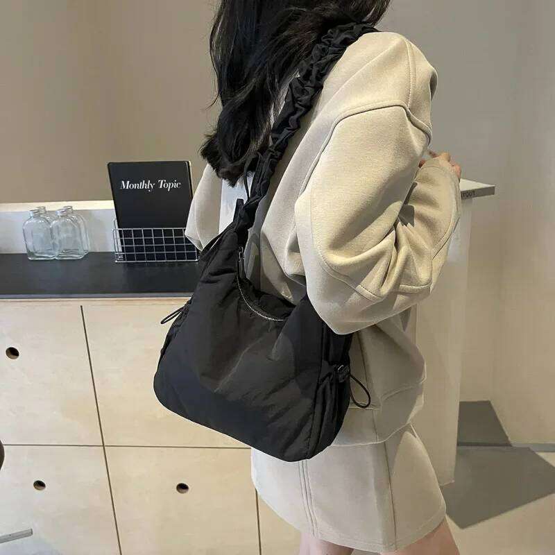 LEFTSIDE Soft Design Cloth Small Shopper Shopping Underarm Bags Lady Shoulder Bag for Women 2025 Trend Fashion Y2K Handbags Y260205