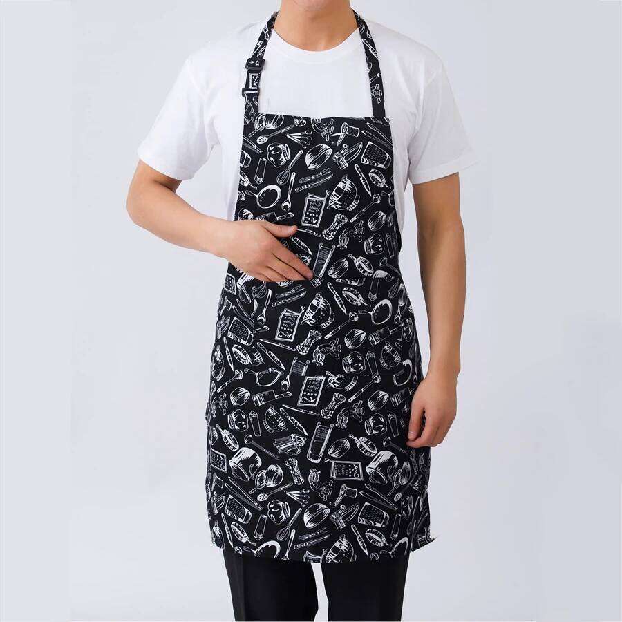1pc Adjustable Adult Striped Restaurant Chef Apron Outdoor Camping Picnic Kitchen Cook Aprons S260205