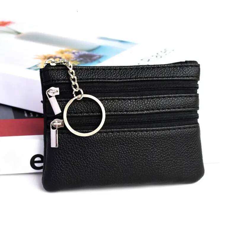 PU Leather Money Coin 2025 New with Key Ring Waterproof Pocket Purse Zipper Wear-resistant Credit Card Holoder Male Y260206