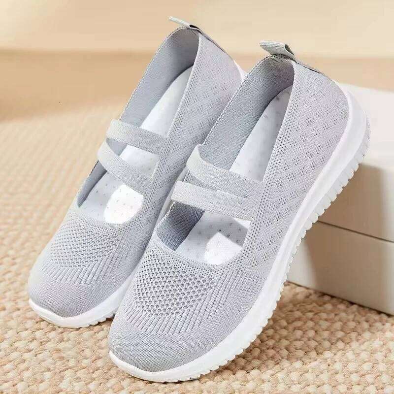 2025 Summer New Knitted Flat Bottom Women's Shoe Fashionable Lightweight Single for Breathable Women Shoes