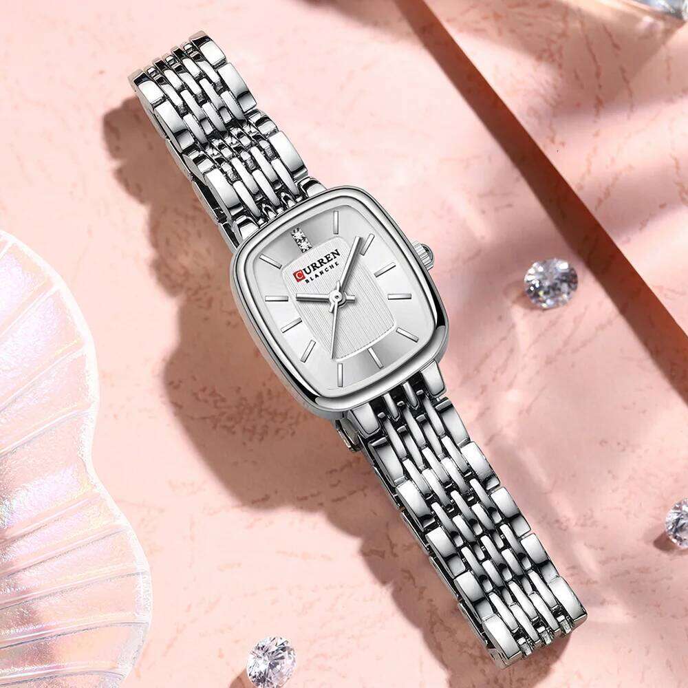 CURREN Brand Rectangle Ultrathin Nordic Bauhaus Simple Design Japan Quartz Lady Fashion Stainless Steel Watches for Women Z260206