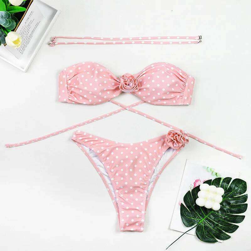 Sexy 3pieces Micro Bikini 2026 Women Swimsuit Female Swimwear Brazilian Bikinis Set Bandeau Beachwear Retro Bathing Suit Biquini Z260206