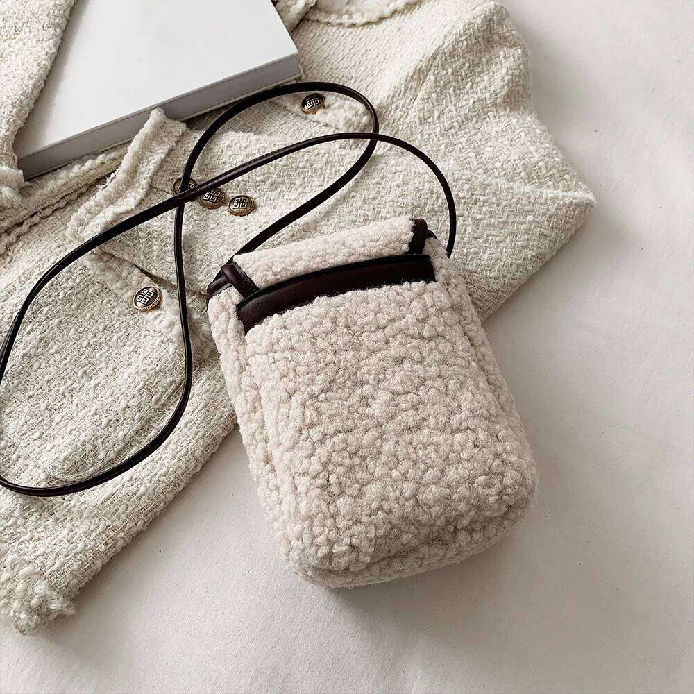for Autumn and Winter Women's Small New Lightweight Mini Phone Bag, Single Shoulder Crossbody Plush Bag XJ260129