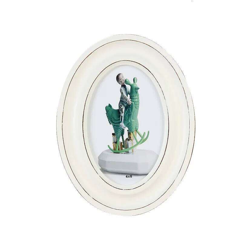 American Creative Oval Solid Wood Photo Frame Desktop Decoration S260205