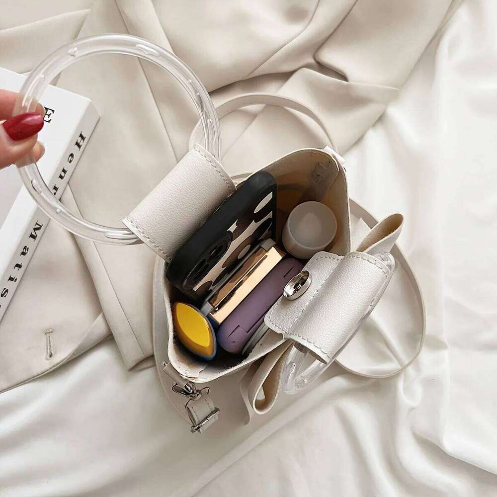 Stylish Women's Bucket Bag with Detachable Strap and Elegant Bow Accent Casual Shoulder Crossbody Bag, Summer Handbag Purse XJ260129