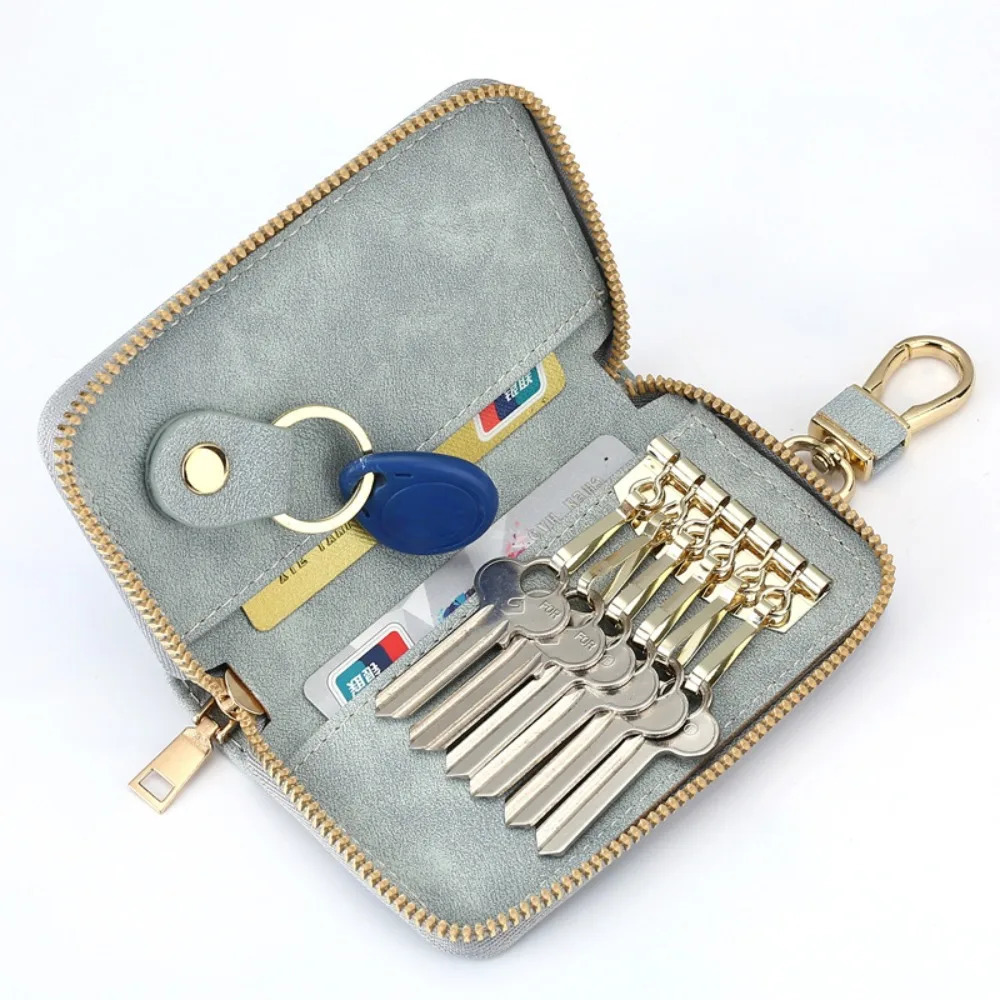 Zipper Closure Keychain Pouch Durable Key Ring Housekeepers Key Holder Waist Hanging Waterproof Car Key Organizer Card Bag 260129