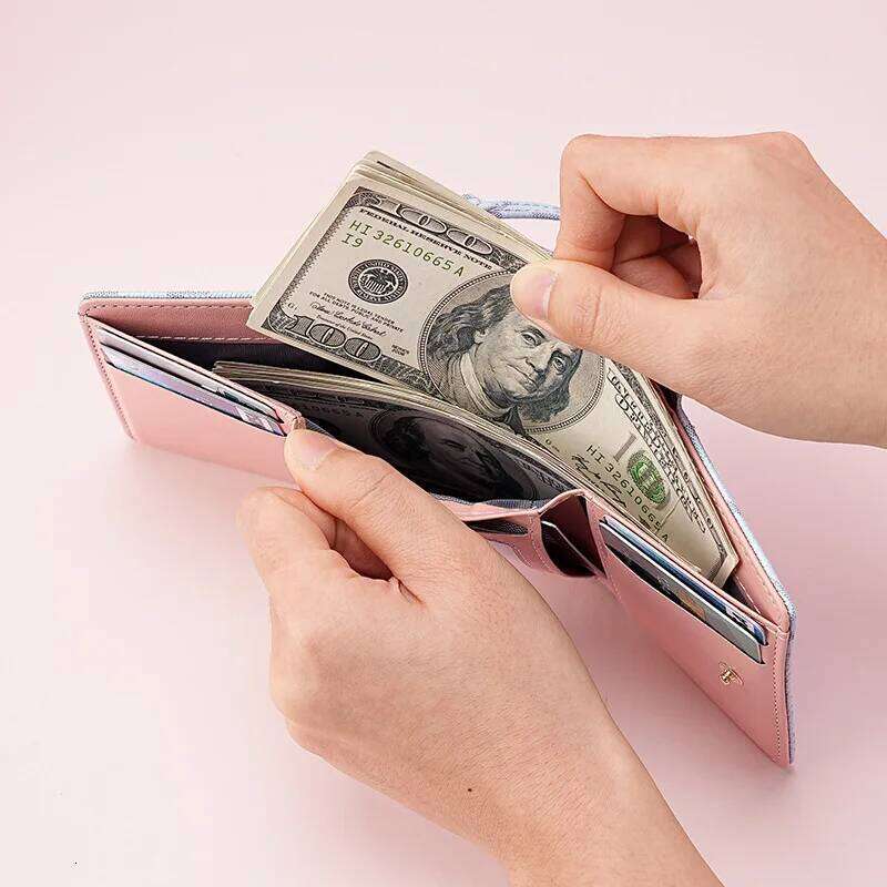 Threefold Zipper Wallet with Letter Pattern, Stylish Multi Color Card Holders & Wrist Straps, Purse for Women Chic Everyday Use Y260206