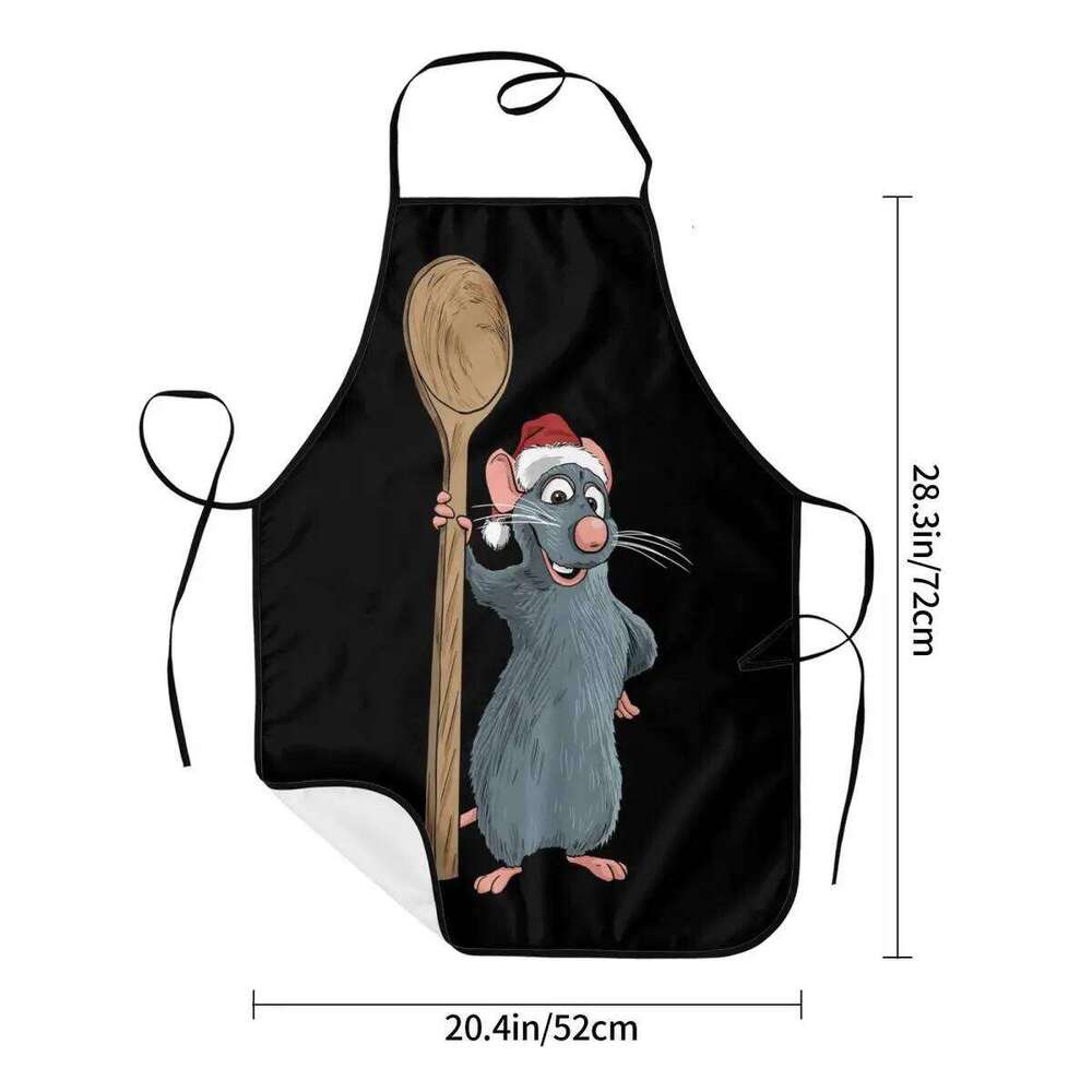 Unisex Remy Ratatouille Christmas Apron Kitchen Chef Cooking Baking Bib Men Women Cartoon Tablier Cuisine for Painting S260205