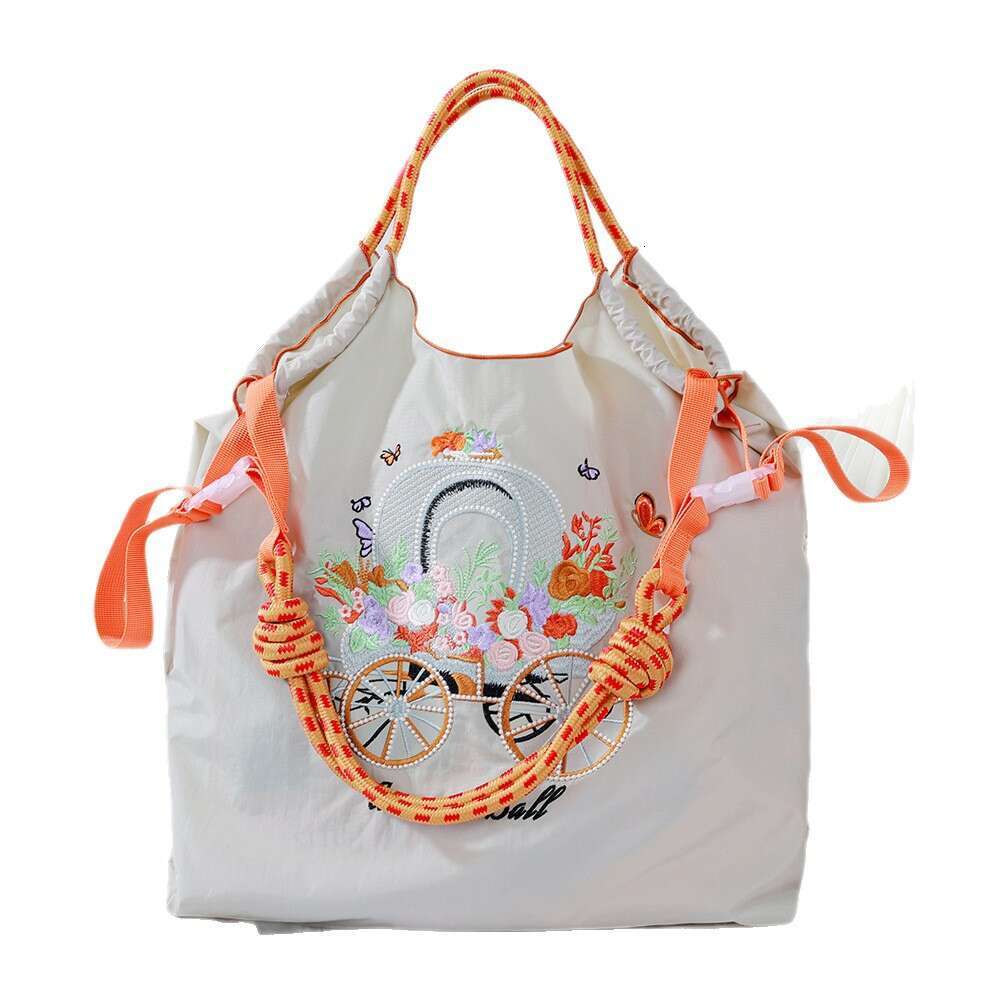 New Shoulder Large Capacity Women's Eco-Friendly Shopping Embroidered Crossbody Nylon Tote Bag MASA