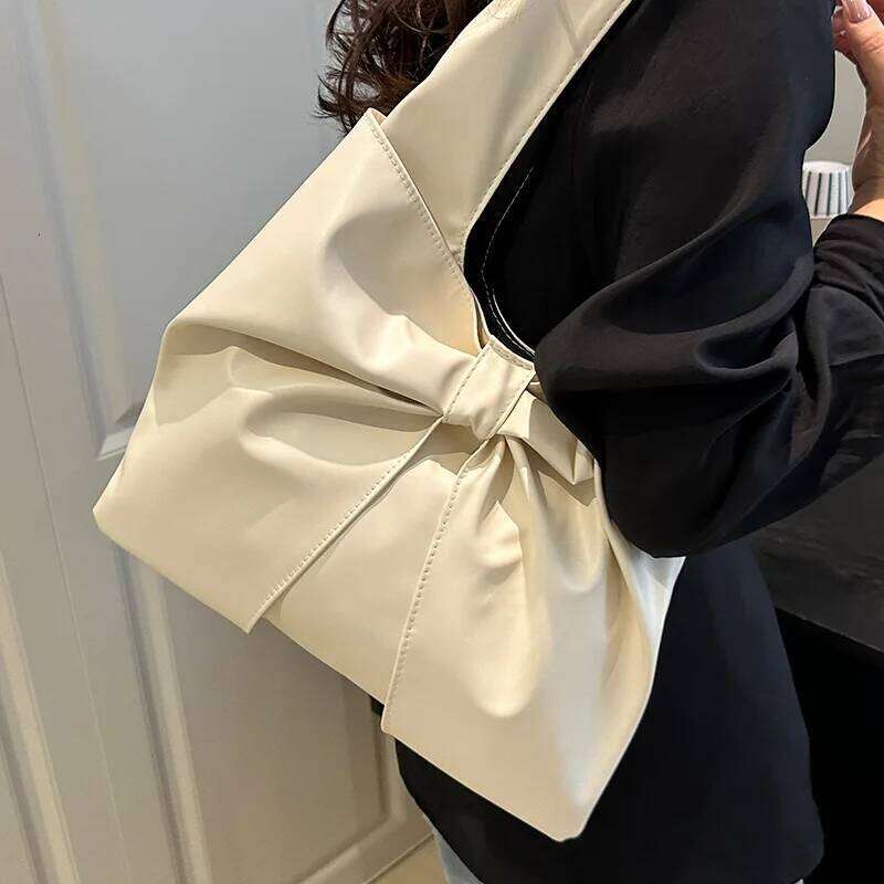 Casual Underarm Bow Tote Women Shoulder Simple Shopping Bag Class for Girl Designer Bags Y260205