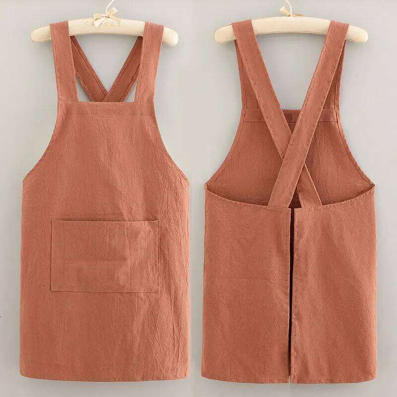 Cotton Cooking Apron Breathable Kitchen Housework Household New Style Fashion Catering Soft Protective Cover S260205