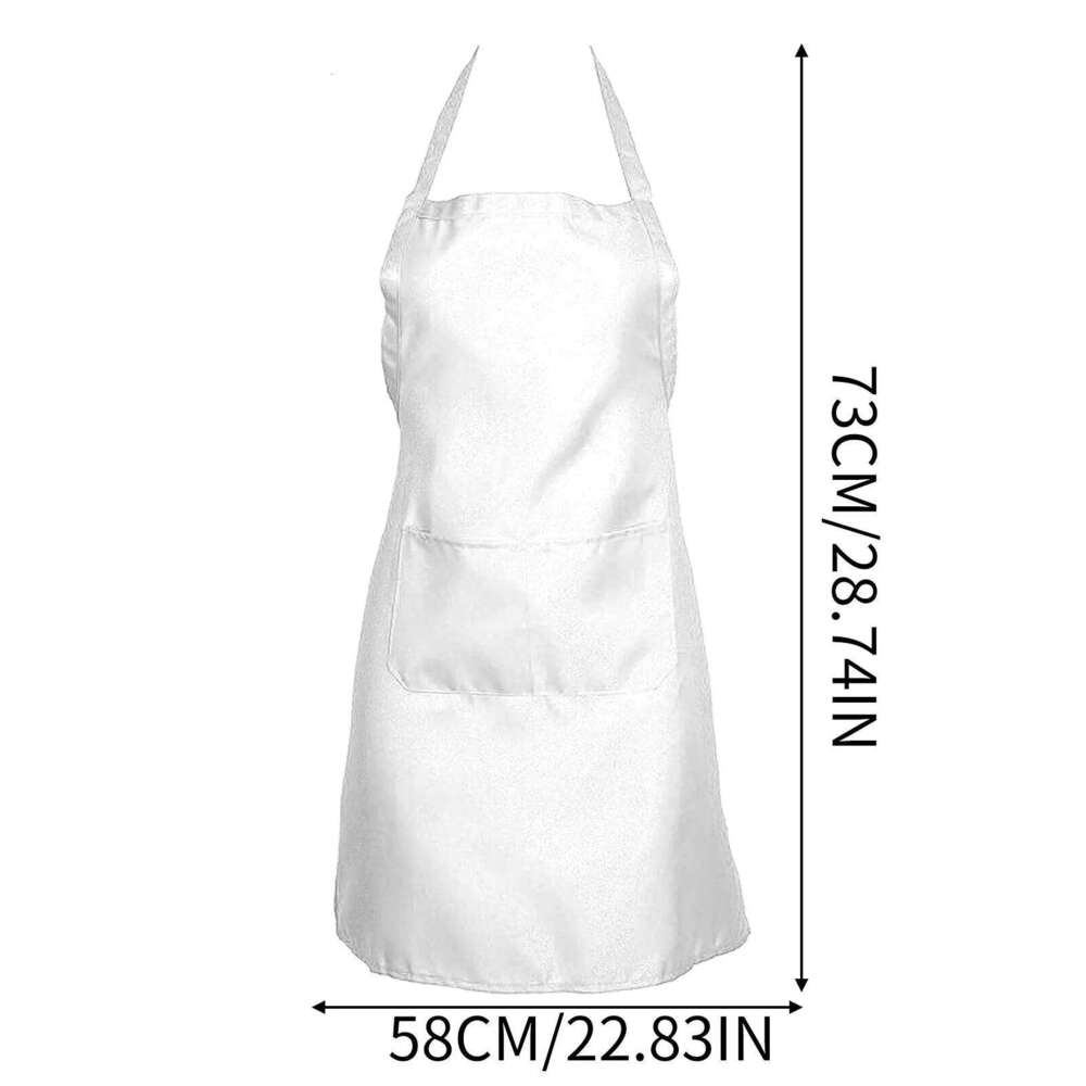 Adjustable Neckband Waistline Solid Apron Convenient Front Pocket Foldable Soft Wear-resistant Overalls For Home Kitchen Garden S260205
