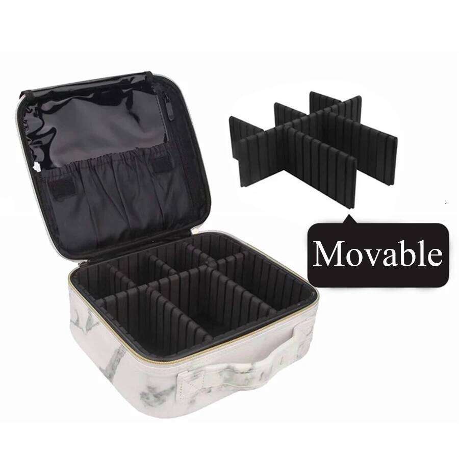 Marble Waterproof PU Cosmetic Storage Professional Handbag Travel Desktop Organizer Toiletry Makeup Bag Y260206