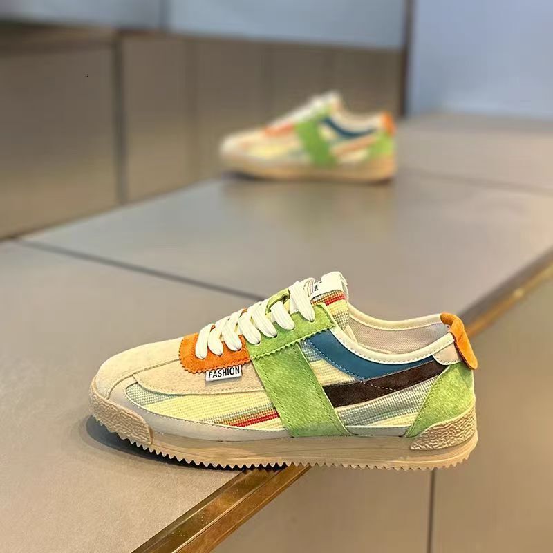 Men's 2025 Spring Summer New Breathable Casual German Training Forrest Gump Shoes Korean Version Versatile High-Value Color Matching Couple Sneak