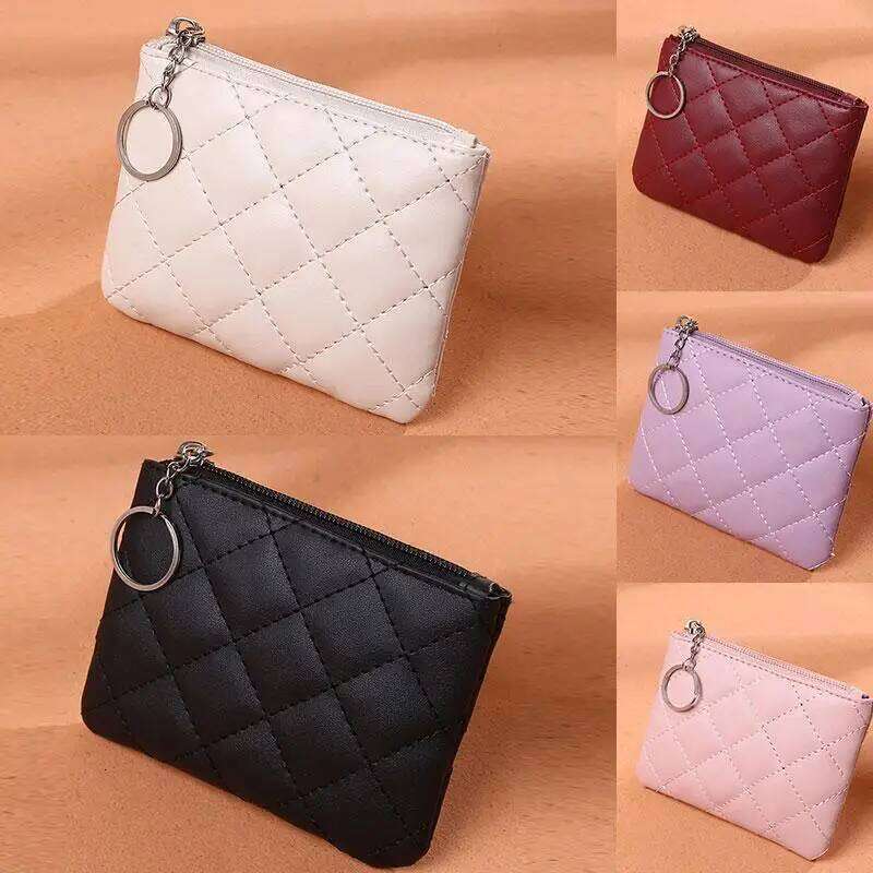 Women PU Leather Zip Wallet Key Chain Fashion Small Money short Change Pouch Coin Purse Y260206
