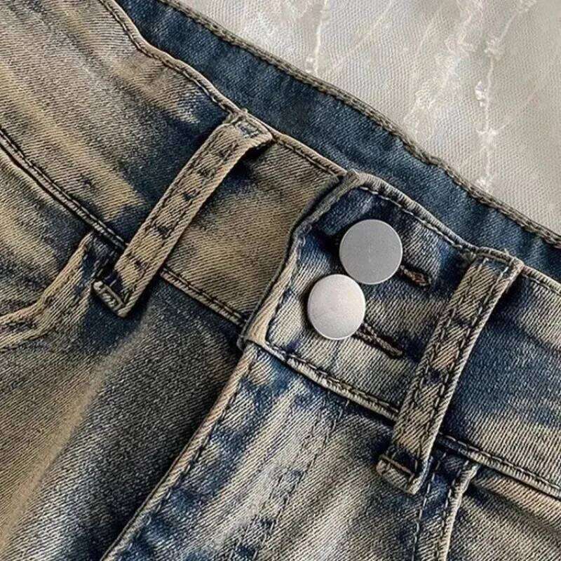 Retro American High Waist Denim Women's Slim Hot Pants Straight Summer Shorts XJ260206