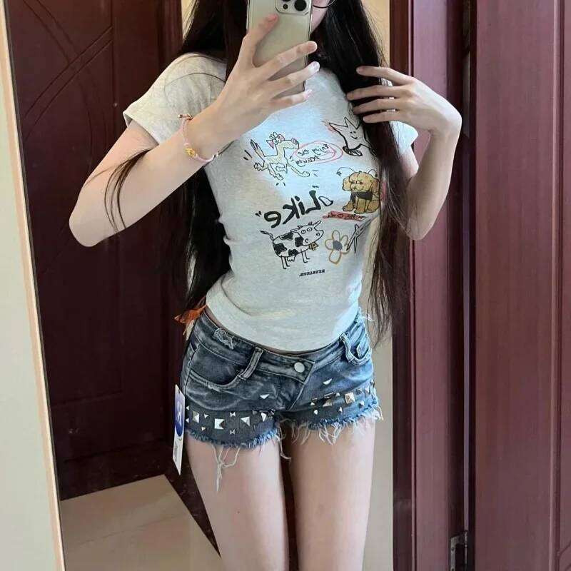 Micro Mini Women's Denim Shorts Tight Booty New In Skinny Female Short Jeans Pants Cheap Luxury Design Youthful Flowy Hot XXL XL XJ260206