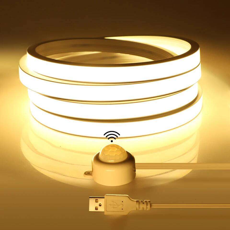 Smart PIR Motion Sensor Super Bright COB LED Strip Neon Light Auto ON/OFF 320leds/m Waterproof for Kitchen,Stair,Wardrobe Decor Z260206