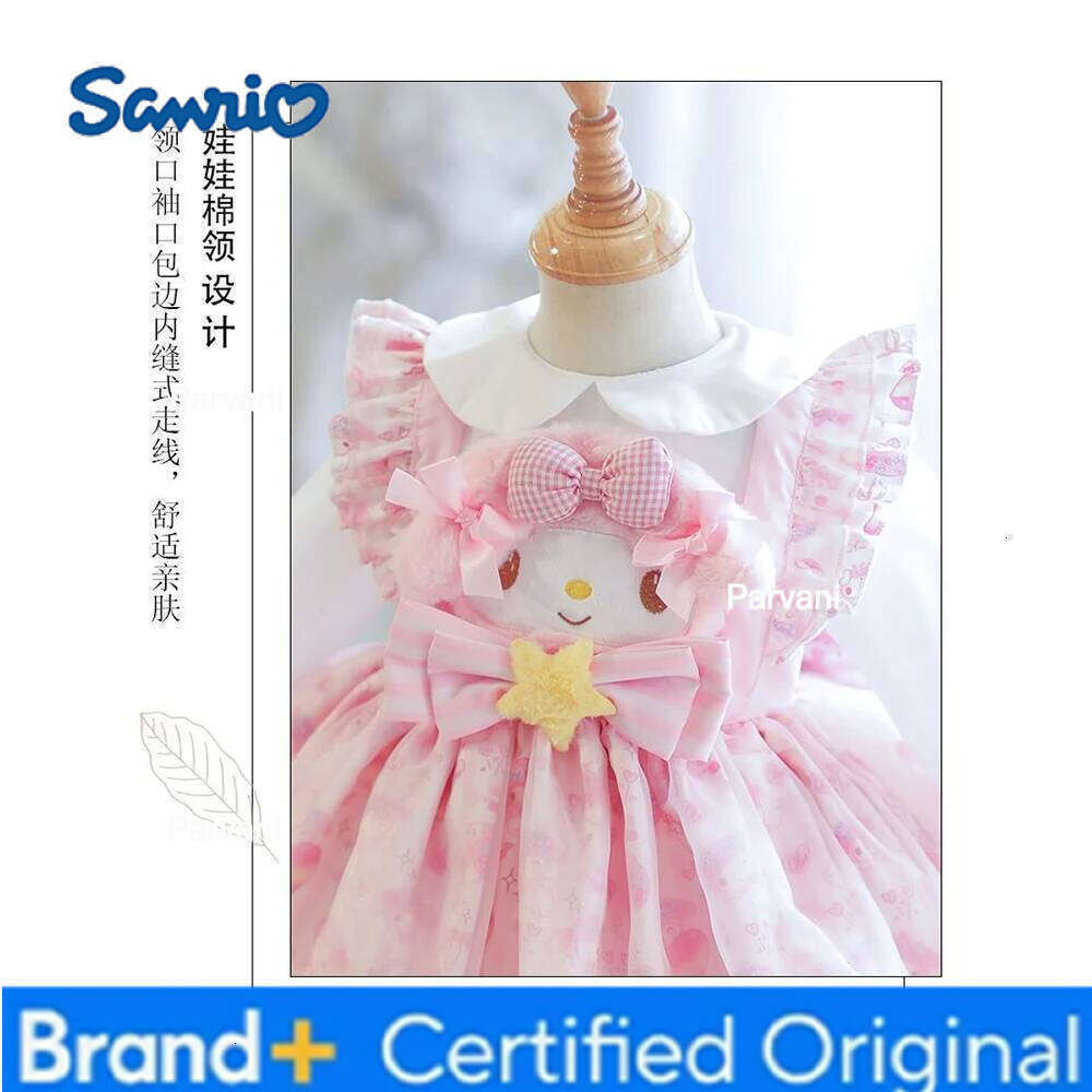 Sanrio Melody Lolita Cos Puffy Skirt Girls Cotton High Quality Long Sleeve Derss Children Halloween Costume Princess Dress H260206 - view 5