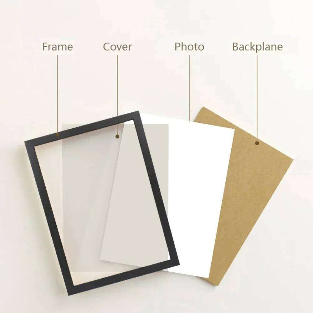 30x40cm Black and White Wood Grain Photo Frame Can Be Hung on The Wall with Certificate Poster Canvas Painting Decoration S260205