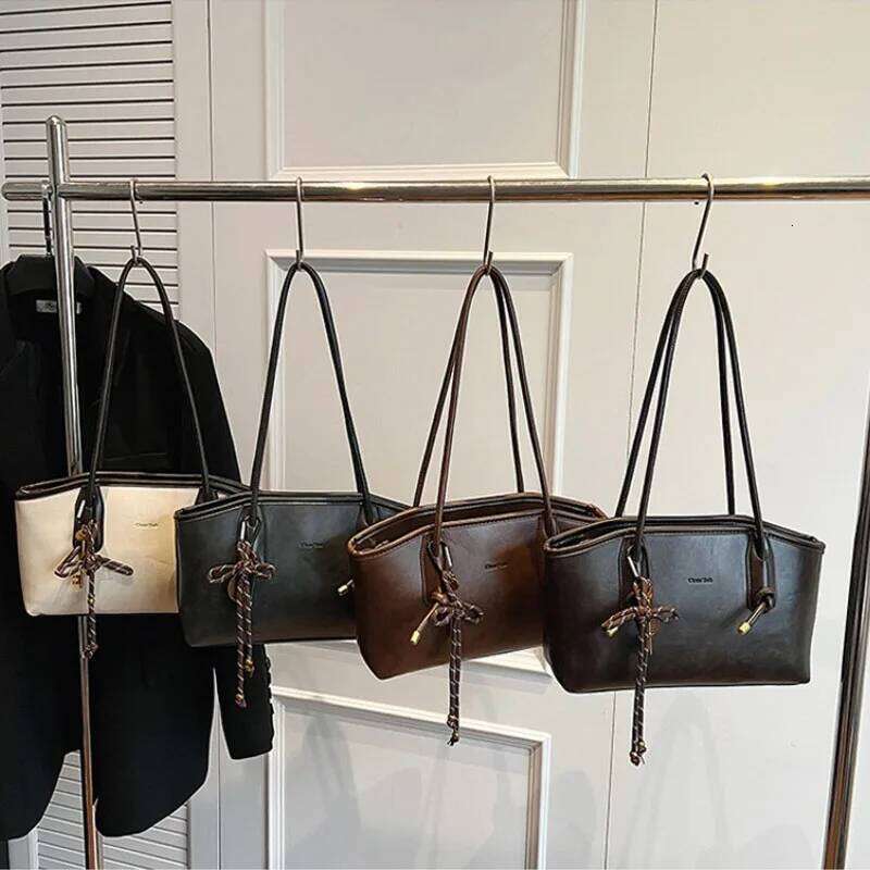 PU Leather Shoulder Bags For Women 2025 Winter Y2K Trend Female Crossbody Lady Handbags And Purses Retro Tote Bag bolso Y260205