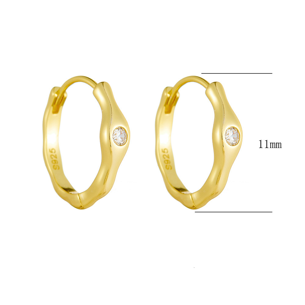 s925 sterling silver irregular geometric earrings for women, simple ear cuffs, vintage light luxury versatile commuter style, foreign