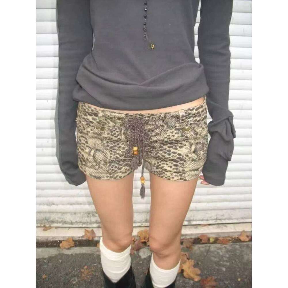 Women's Tassel Denim Streetwear Low Waist Mini Jeans Shorts 2000s Vintage Y2k Cowboy Short Pants Harajuku Clothes H260206