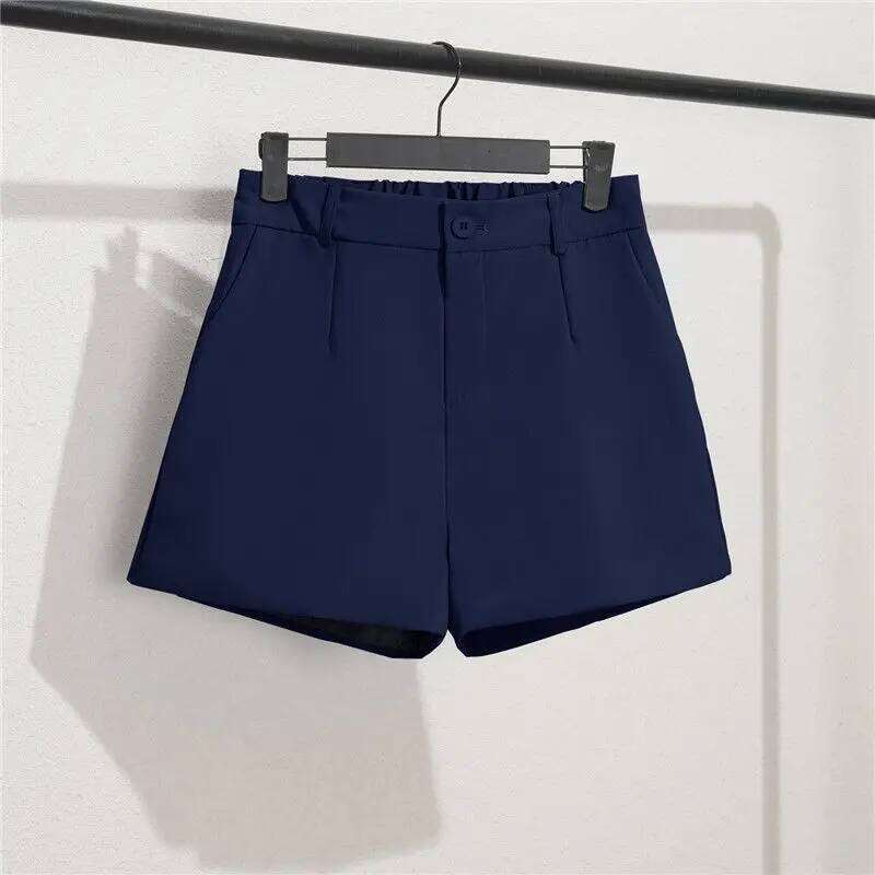 Solid Casual Elegant Trendy OL Office Lady Short Women's Pants Korean Sweet Fashion Elastic Waist Basic All-match Loose Shorts C260206