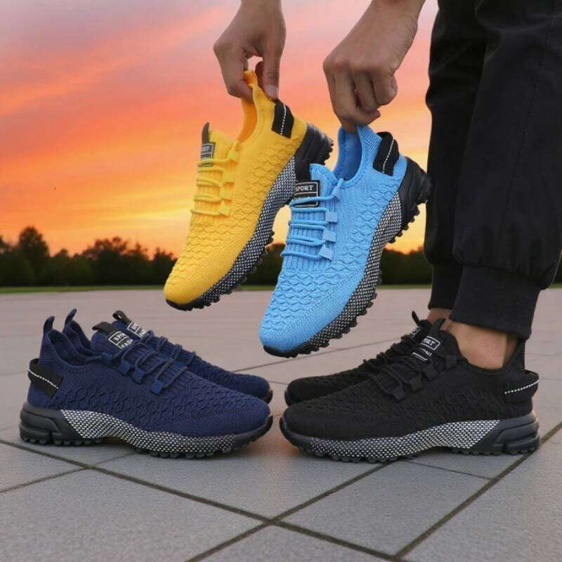 2025 New Men's Breathable Mesh Sneakers Lightweight Comfort Casual Sports Shoes Fashion Hot Sale Trendy Trainers Tenis Masculino