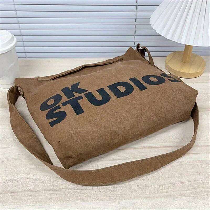 New Thickened Washed Canvas Korean Women Handbag Shoulder Bag, Large Capacity Women's Shopping Bags, Student School Bags XJ260129