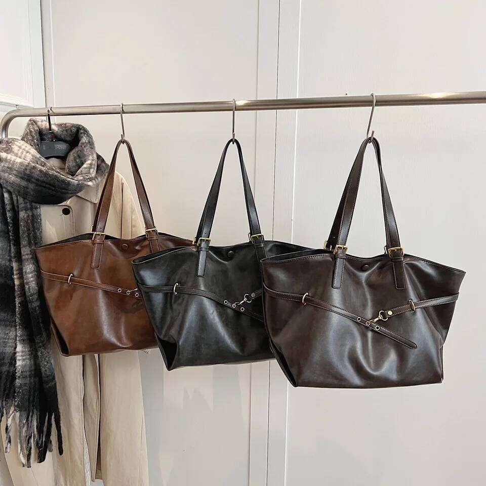 Bag Designer Retro PU Leather Shoulder Handbag for Women Winter Trend Y2K Fashion Handbags Females Travel Luxury Tote Bags Y260205