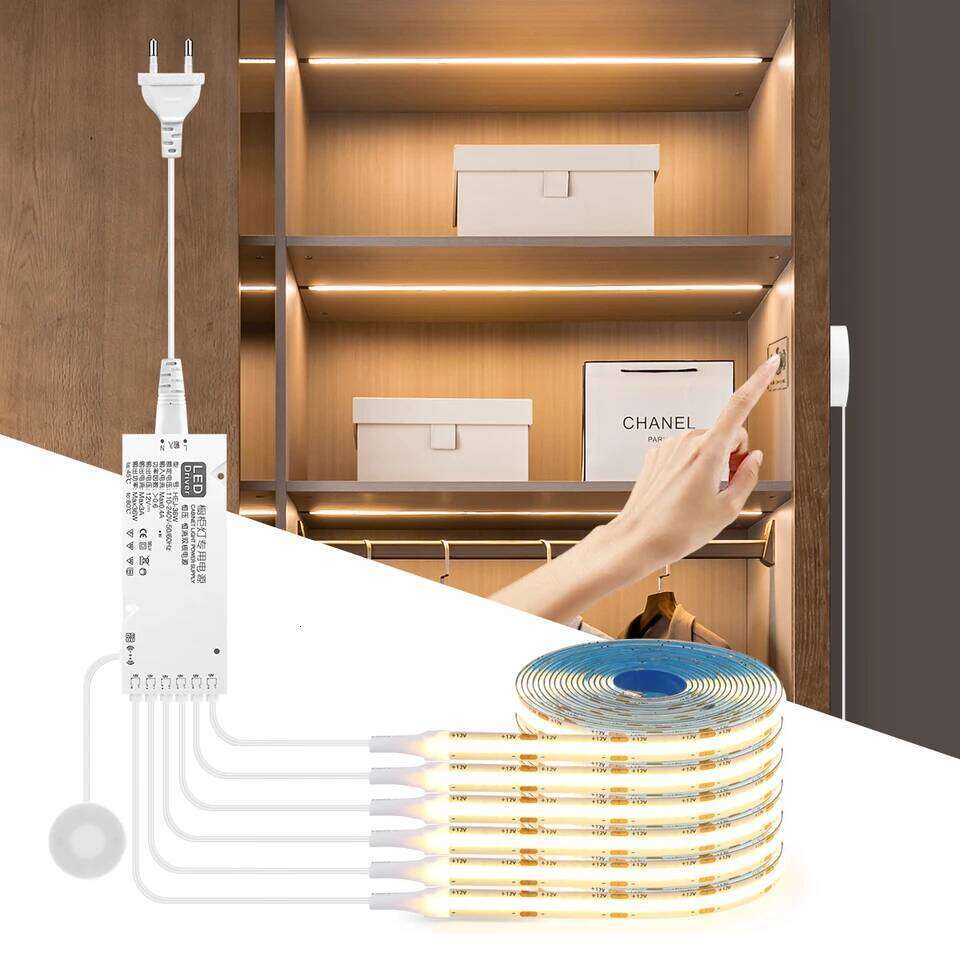 12V Kitchen Cabinet Storage COB Lights For Room Bedroom Dimmable FCOB LED Strip Lamp Penetrate Motion Sensor Touch Switch Z260206