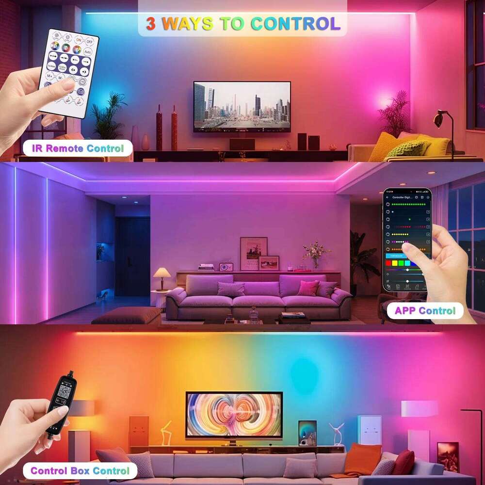 FCOB RGB+IC Strip Lights WS2811 Addressable 420 LEDs/m SPI LED Tape APP Control Music Sync DC24V Flexible Ribbon Room Decor Z260206