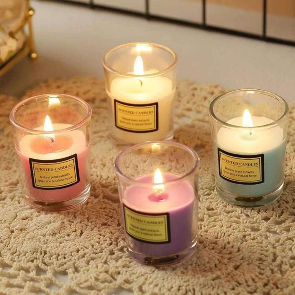 Trendy Minimalist Small Cup Frosted Glass Jar Candle 1pc Scented Home Office Decor S260205