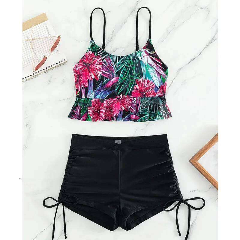 Summer Sexy Pink Swimsuits Tankini Set Female Two-piece Swimwear Beach Swim Wear Bathing Suits Pool Women's Swimming Suit 2026 XJ260206