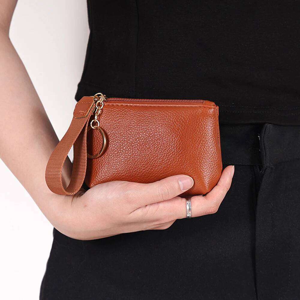 Durable Multifunctional Wallet Zipper Solid Color Purse PU Leather Clutch Bags Y260206