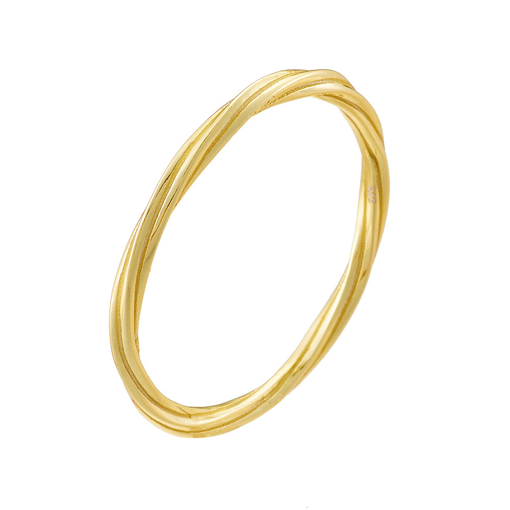 S925 sterling silver plain with geometric lines, women's light luxury ins fashion minimalist style ring jewelry