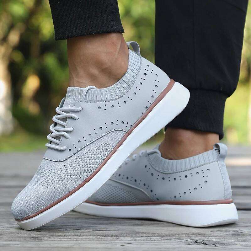 Casual Mesh Classic Breathable Comfort Excellent Fit Walking Shoes Outdoor Lightweight Knitted Trekking Sneakers Men