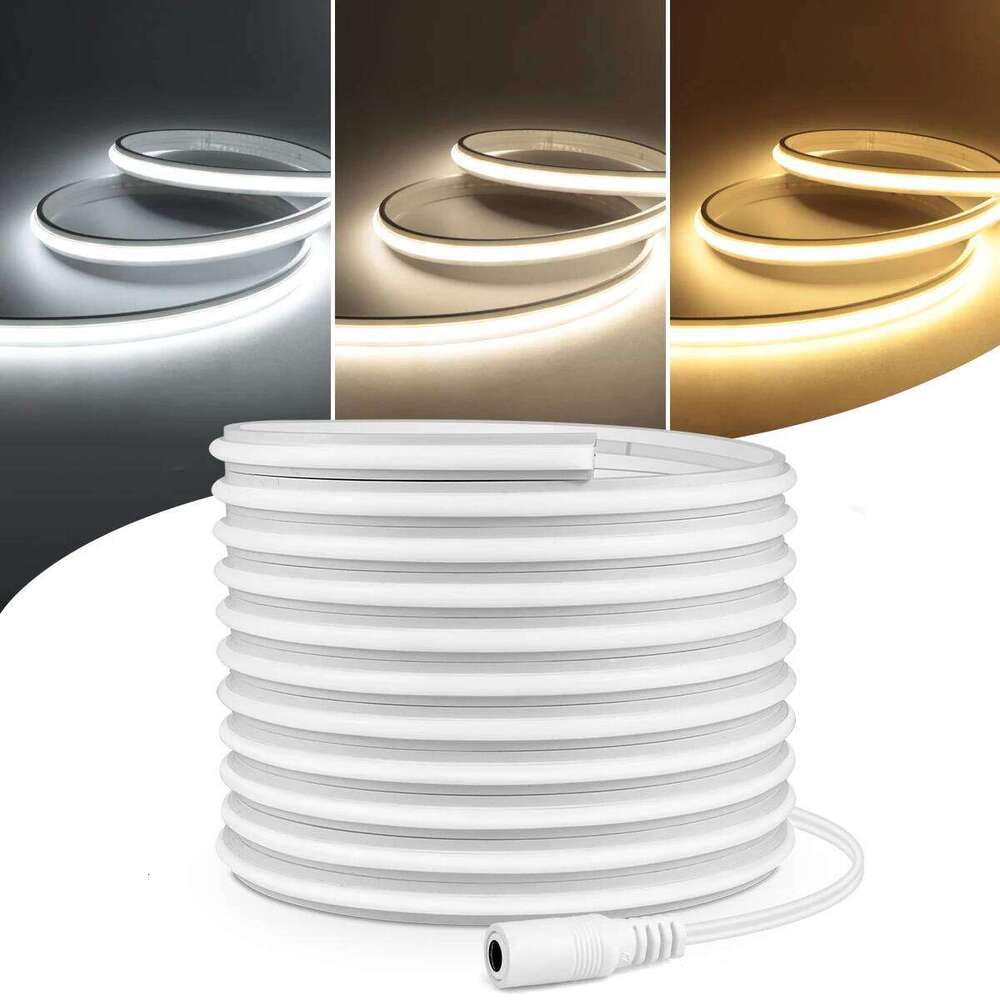 24V Silicone Neon COB Light Strip No Flicker, Soft Light,DIY Bendable Cuttable Transparent Nano Adhesive Tape,No Need Drilling Z260206