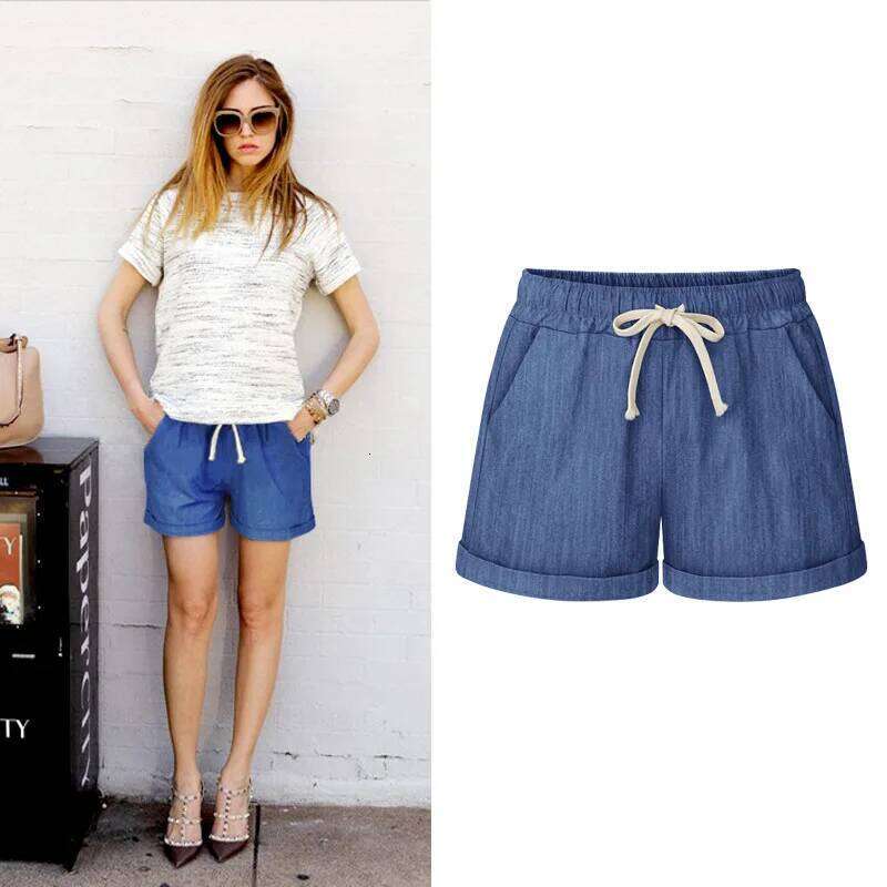 Summer Womens High Waist Loose Wide Leg Thin Casual Haren Shorts Female Cotton Short Pants XJ260206