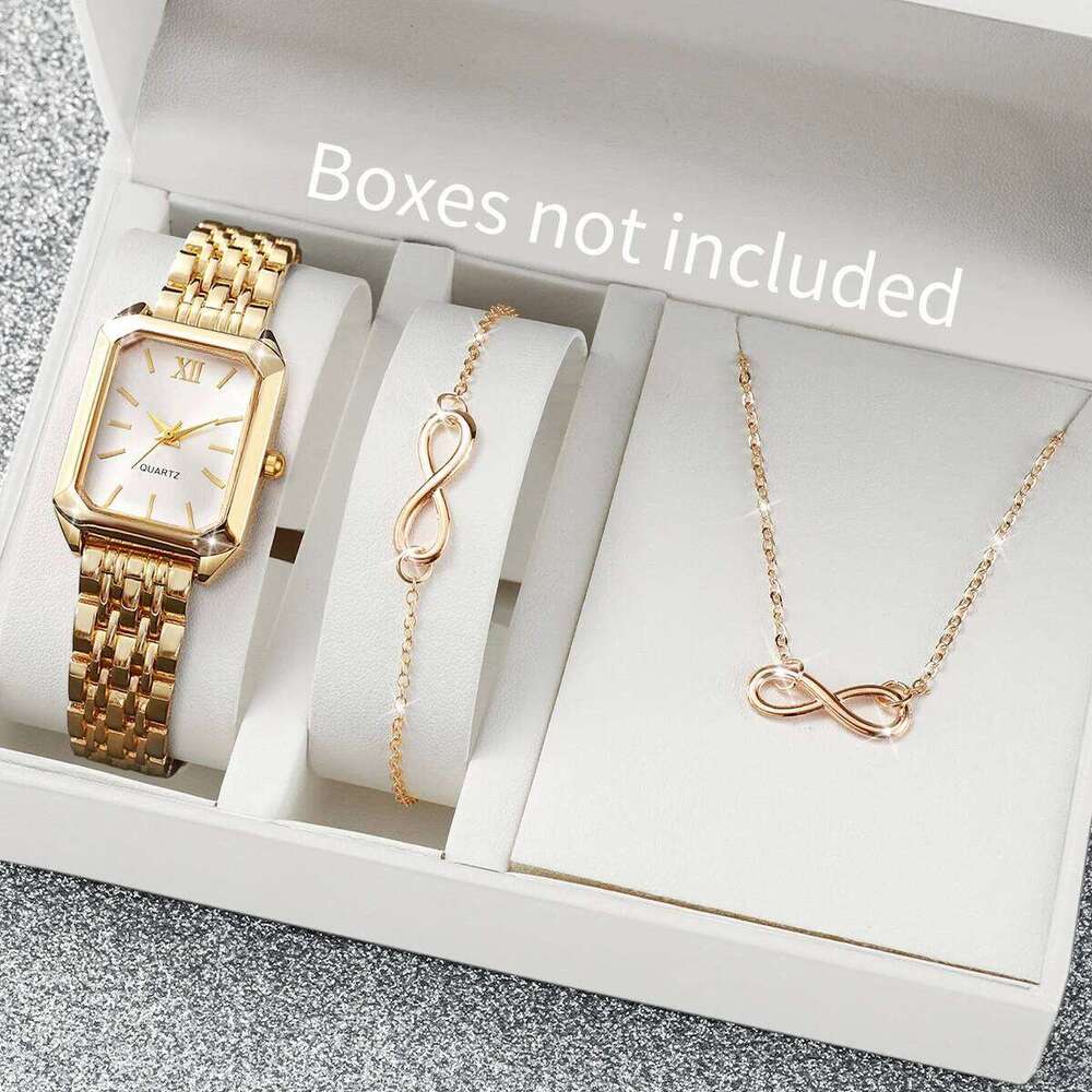 2/3/4/5PCS Fashion Women Quartz Watches Ladies Rectangle Roma Dial Wristwatch Jewelry Set Reloj MujerWithout Box Z260206