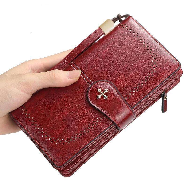 Large Capacity Women Dropshipping Bank Cash Hollow Out Long Wallets Fashion Top Quality PU Leather Card Holder Wallet For Woman Y260206
