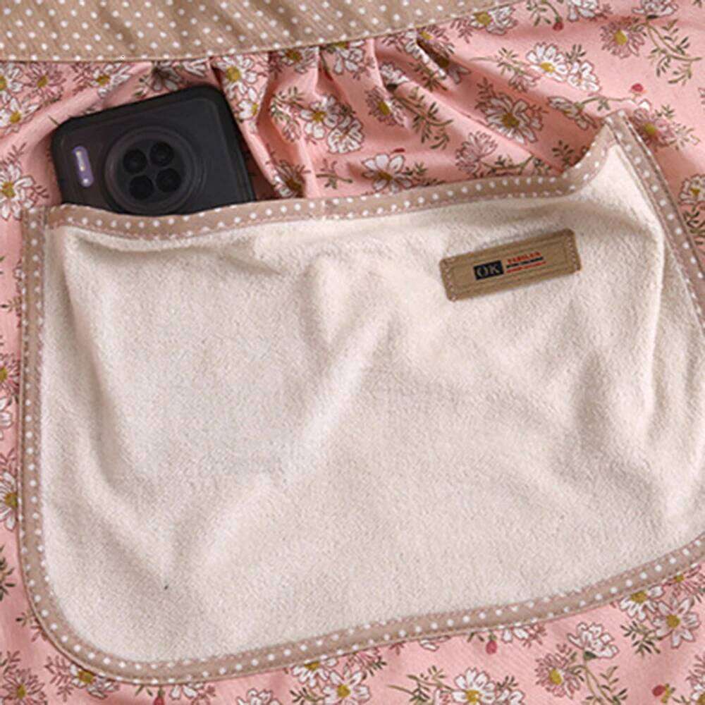 1 PC Fashion Women Apron Cooking Female Adult Waist Thin Breathable Male Work Cotton Canvas Floral Style Home Kitchen S260205