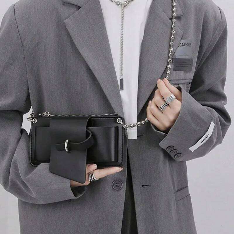 color Women PU Crossbody Bead Chain Mobile Phone Shoulder Bag Daily Commute Office Work Solid Color Handbag and Purses Y260205