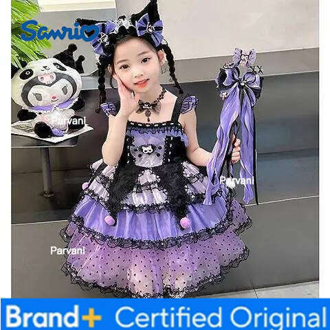 Sanrio Anime s Cosplay Kuromi Princess Lolita Puffy Tutu Dress Children Sweet Fashion Girls Birthday Halloween Gifts H260206 - view 3