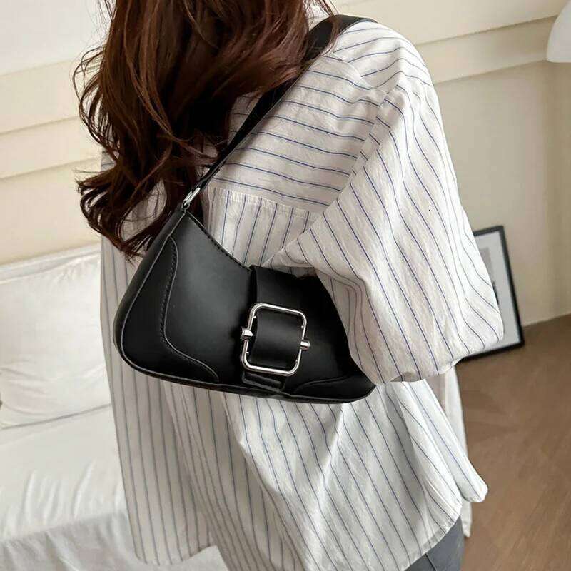 Women Shoulder Bag Fashion Solid PU Leather Handbags And Purses Casual Ladies Crossbody For Daily Used Y260205