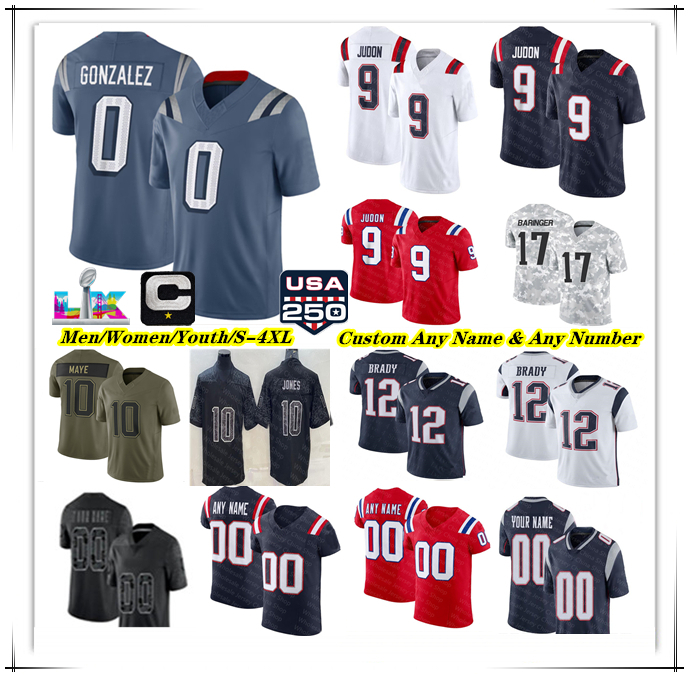 Drake Maye Football Jersey Kayshon Boutte Stefon Diggs Rhamondre Stevenson TreVeyon Henderson Hunter Henry Robert Spillane Marcus Jones Mack Hollins Gonzalez 4XL