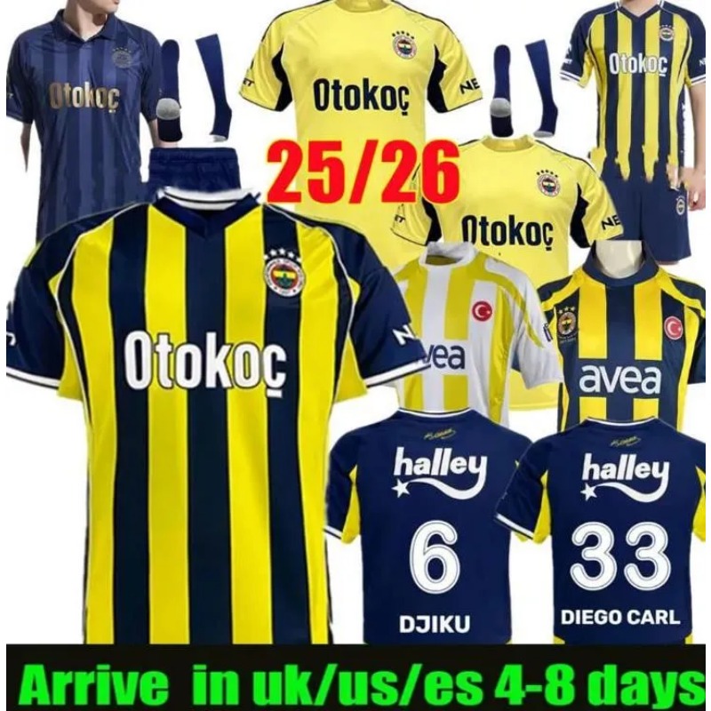 2025 2026 S-4XL Tees 25 26 Fenerbahce Mens Soccer Jerseys DZEKO CRESPO ARDA GULER KAHVECI JOAO PEDRO BATSHUAYI SZALAI 2024 2025 Home Away Football Shirt kit