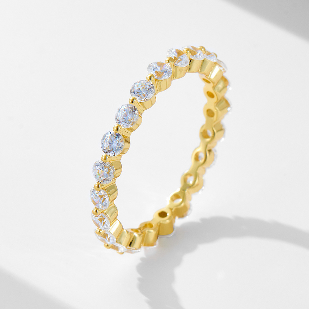 s925 sterling silver personalized full-diamond combination for women, light luxury ins fashion simple diamond-studded ring jewelry